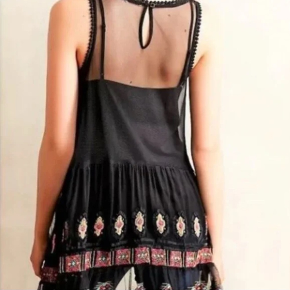 $148 Anthropologie HD in Paris Aaina Embroidered Tunic Top Sz M - Picture 2 of 5